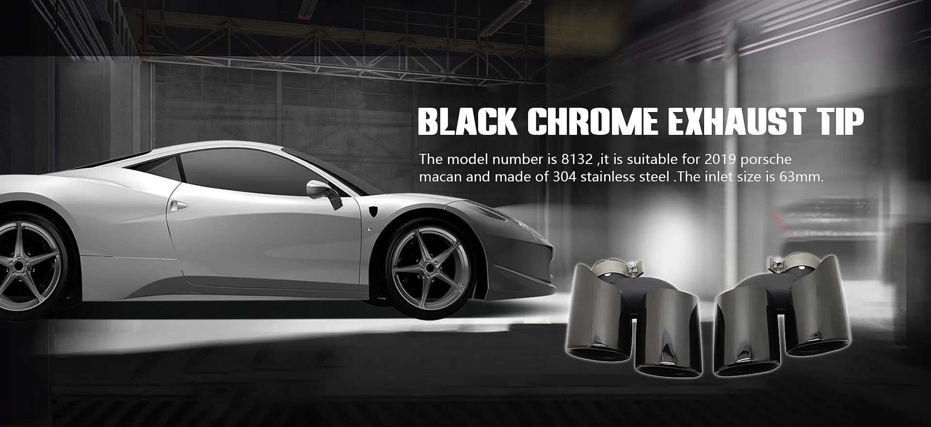 black  chrome exhaust tip