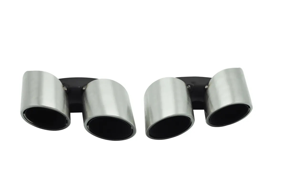 New style dual 17 Panmera 971 Round Brush Exhaust tailpipe tip for porsche
